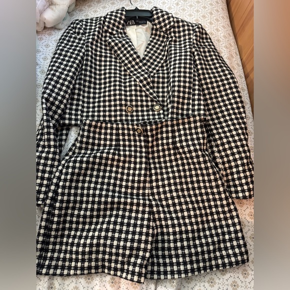 Zara Jackets & Blazers - Zara tweed houndstooth set